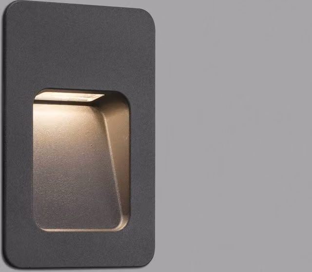Faro Nase LED Outdoor Recessed Wall Light in Grey for Garden and Stairs