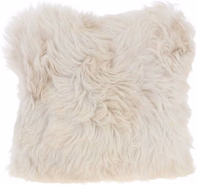 Fenland England Lenen Real Sheepskin Cushion in White or Beige
