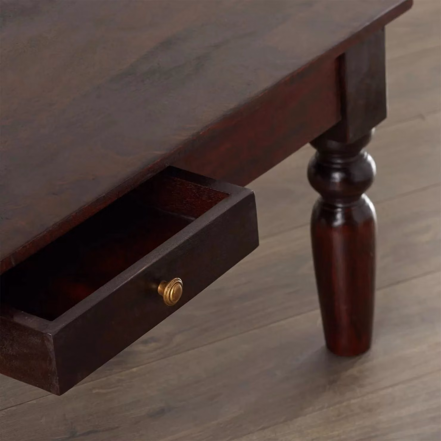 IH Design Mardig Rectangular Mango Wood Coffee Table in Brown with Drawer – 4