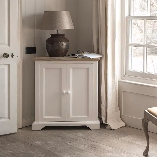 Florence White Wooden Corner Sideboard