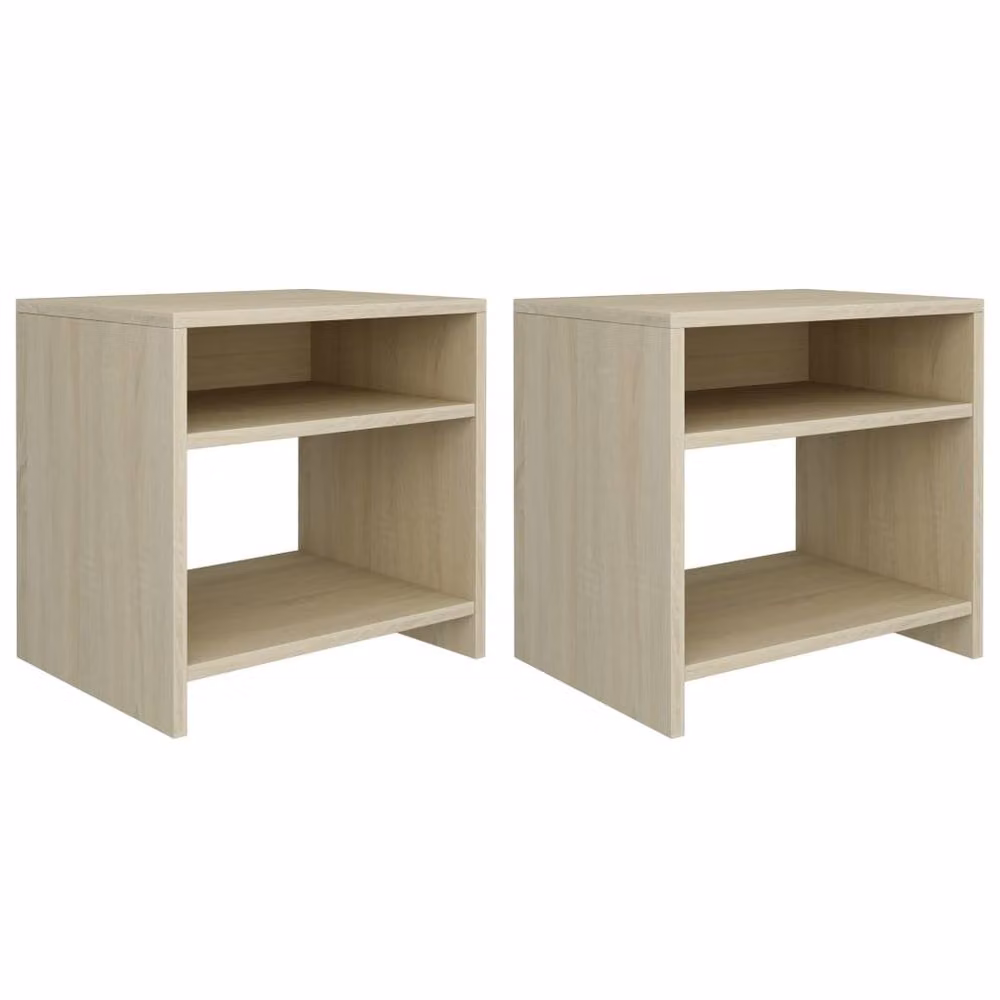 Berkfield Home Set of 2 Sonoma Oak Bedside Cabinets in Light Tan, W/D/H: 40 x 30 x 40 cm – 2