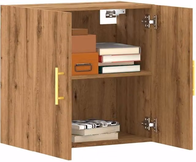 Berkfield Home Artisan Oak Wall Cabinet in Brown, W: 60 cm, H: 60 cm, D: 31 cm – 1