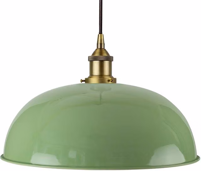 SE Home Worcester Pendant Light in Mint Green and Black with Matt Antique Brass Finish