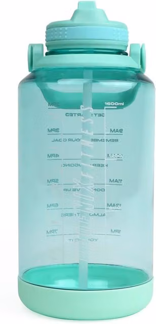 Phoenix Fitness 2 l Motivational Water Bottle with Straw in Green