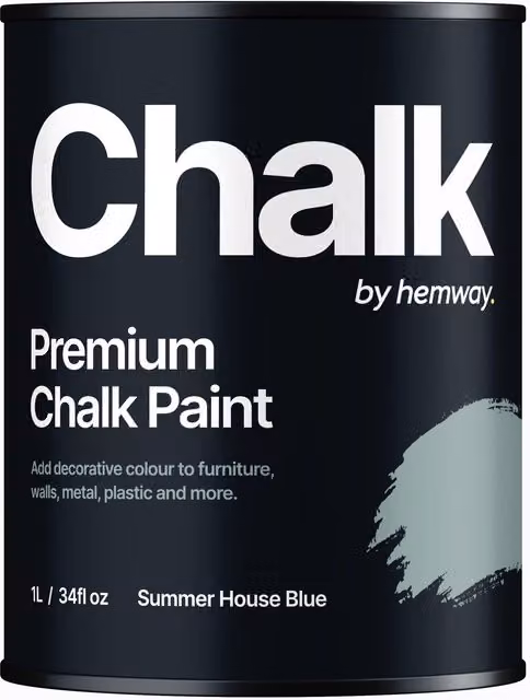 Hemway Chalk Paint in Summer House Blue, Flat Matt, 1L