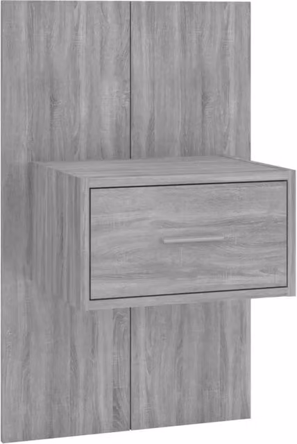 Berkfield Home Wall-mounted Bedside Cabinet in Grey Sonoma – 1