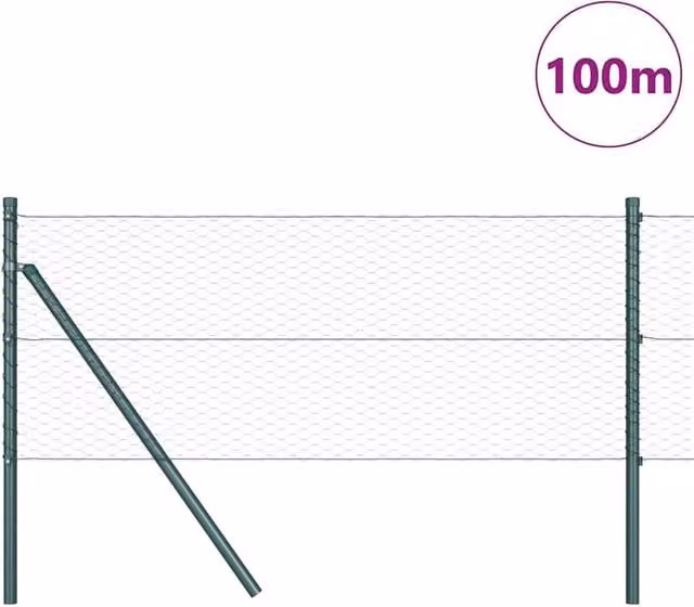 Berkfield Home Green Steel Hexagon Fence, 0.6 x 100 m – 1