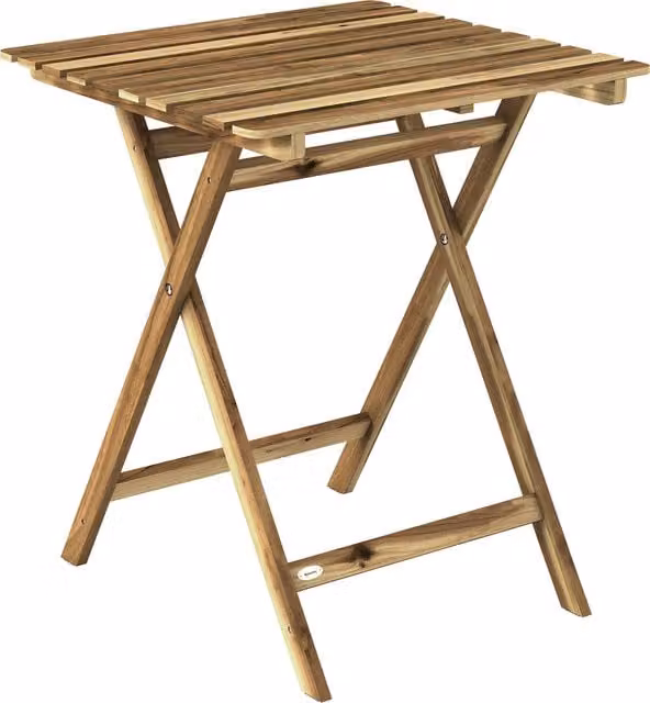 Outsunny Foldable Acacia Wood Outdoor Coffee Table in Brown, W/D/H: 60 x 73 x 30 cm