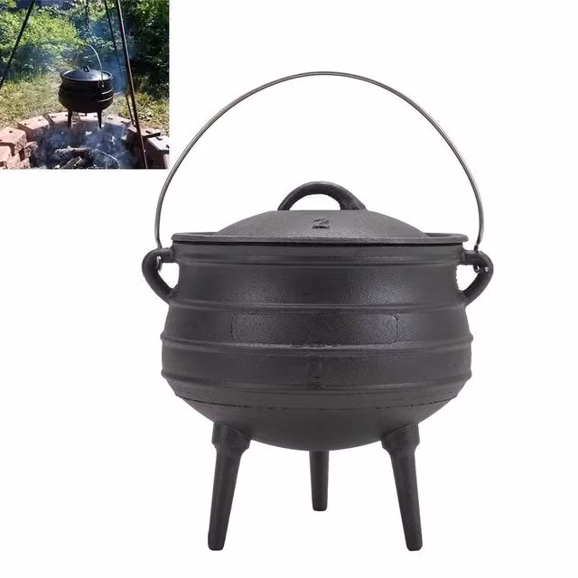 Kelvenix Black Cast Iron Non-Stick Stockpot Stew Pot 6.5L