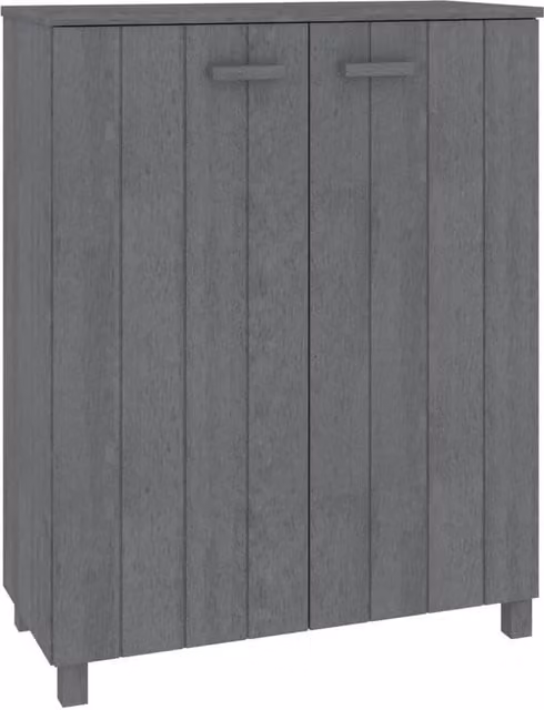 Berkfield Home HAMAR Shoe Cabinet in Dark Grey Solid Pine, W/D/H: 85 x 40 x 108 cm