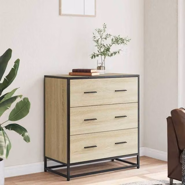 Berkfield Home Industrial Sideboard in Sonoma Oak and Brown, W/D/H: 68 x 35 x 76 cm – 1