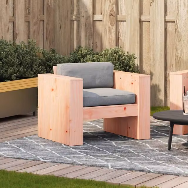 Berkfield Home Garden Sofa in Light Tan Solid Douglas Wood, W/D/H: 79 x 60 x 62 cm
