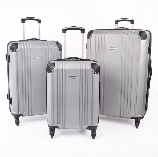 Gino Ferrari Business Travel Hard Shell Suitcase in Silver, Small Lightweight Cabin and Hold Luggage – 1