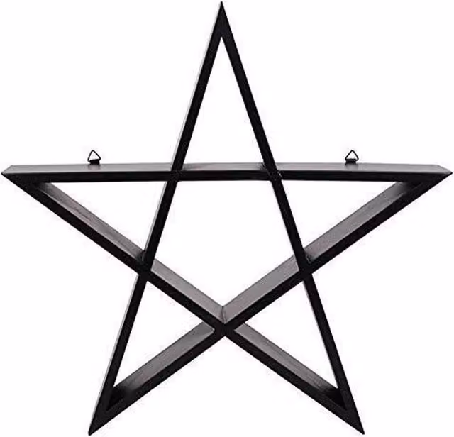 Something Different Black Geometric Pentagram Metal Wall Art W/H: 40 x 40 cm
