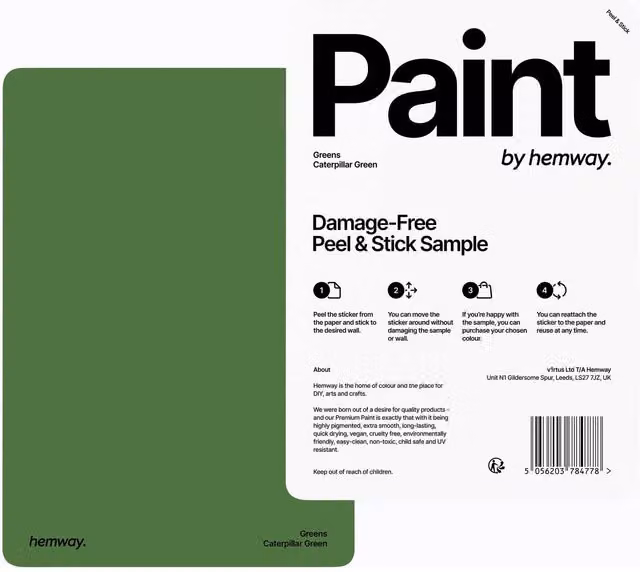 Hemway Chalk Paint A5 Sample Swatch in Caterpillar Green