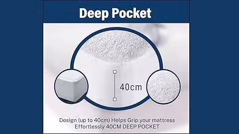 Night Zone White Terry Cotton Waterproof Mattress Protector, King Size, W/D/H: 180 x 200 x 30 cm – 2