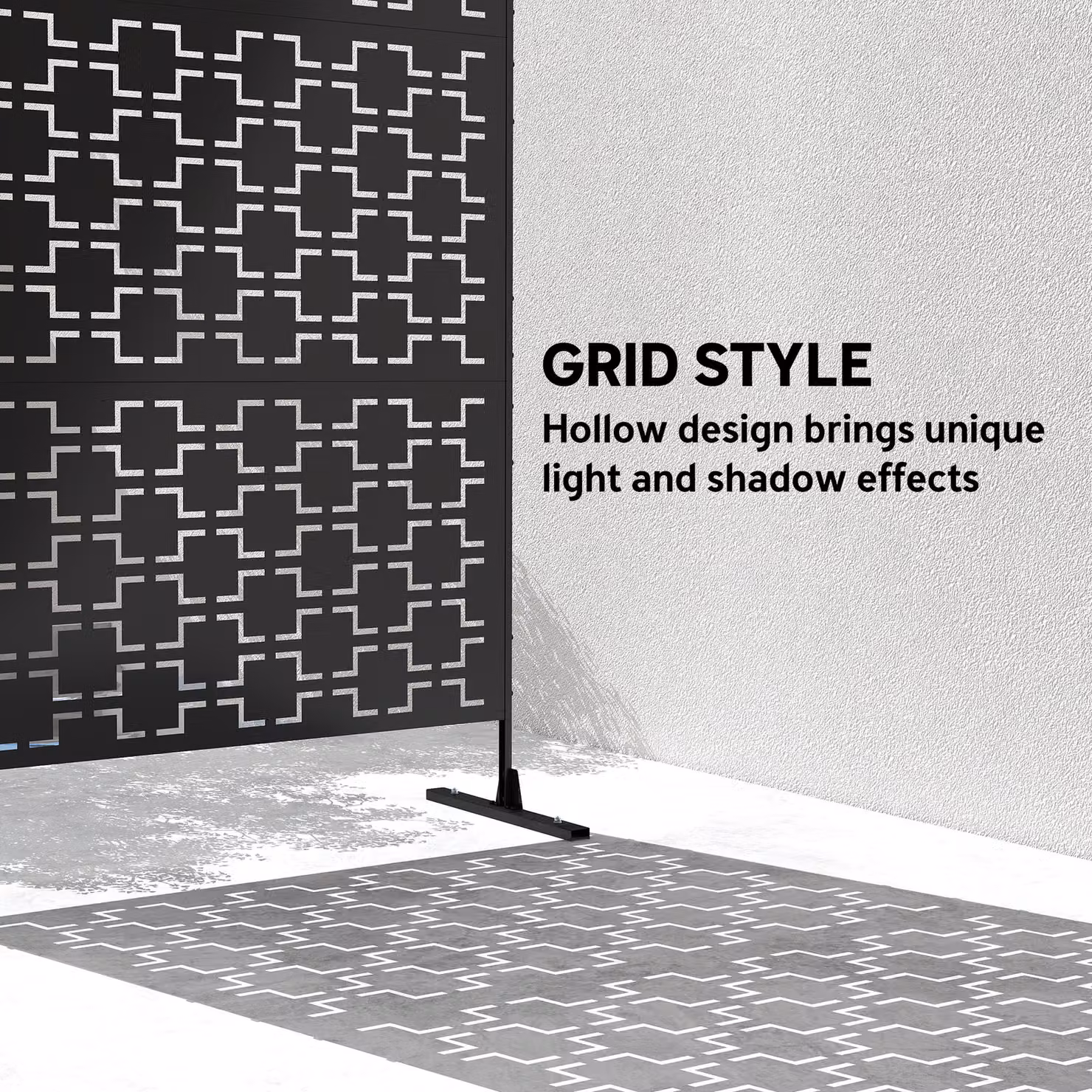 Outsunny Black Powder-Coated Metal Decorative Privacy Screen and Outdoor Trellis Divider, H: 198.0 cm x W: 122.0 cm x D: 45.0 cm – 4