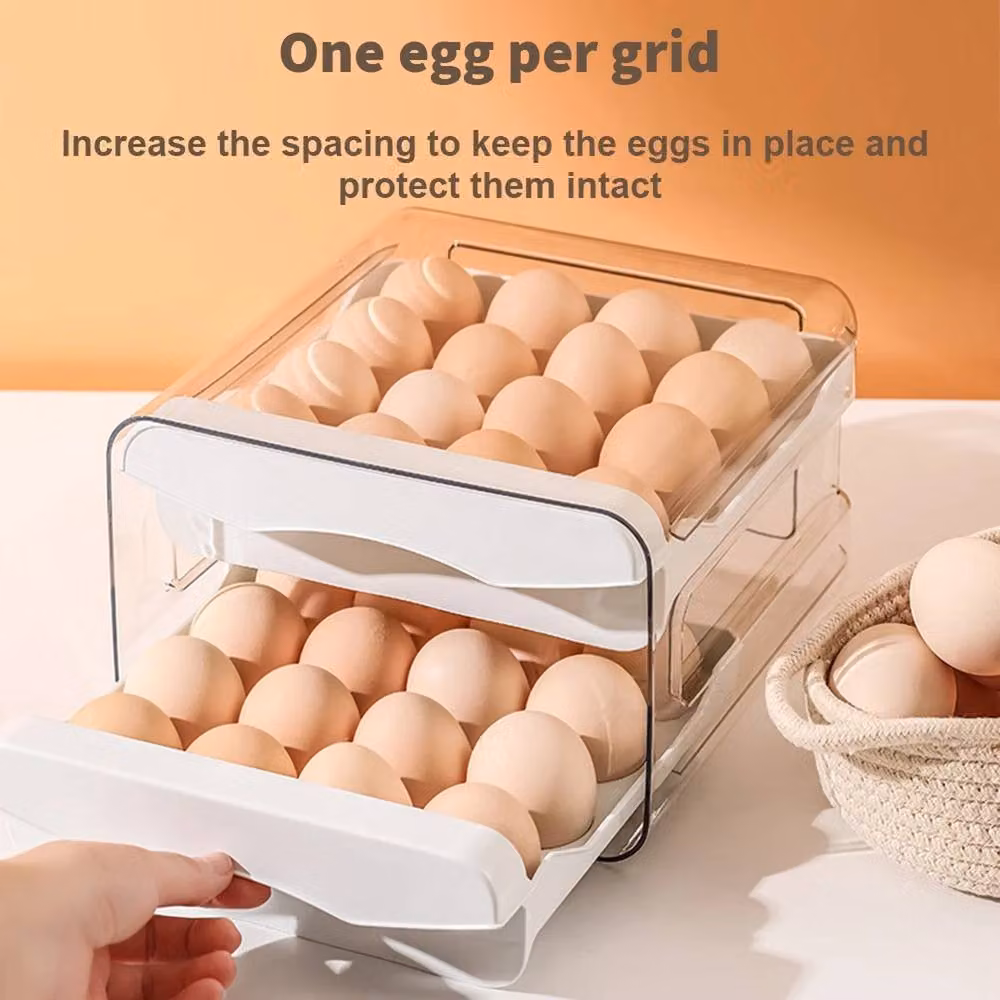 SPETLEK Egg Holder Box Tray Kitchen Storage Organiser in White – 3