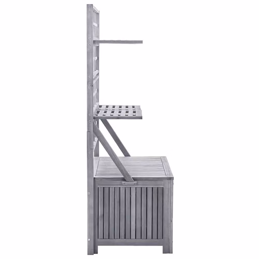 Berkfield Home Trellis Grey Storage Box in Solid Acacia Wood W/D/H: 99 x 55 x 160 cm – 3