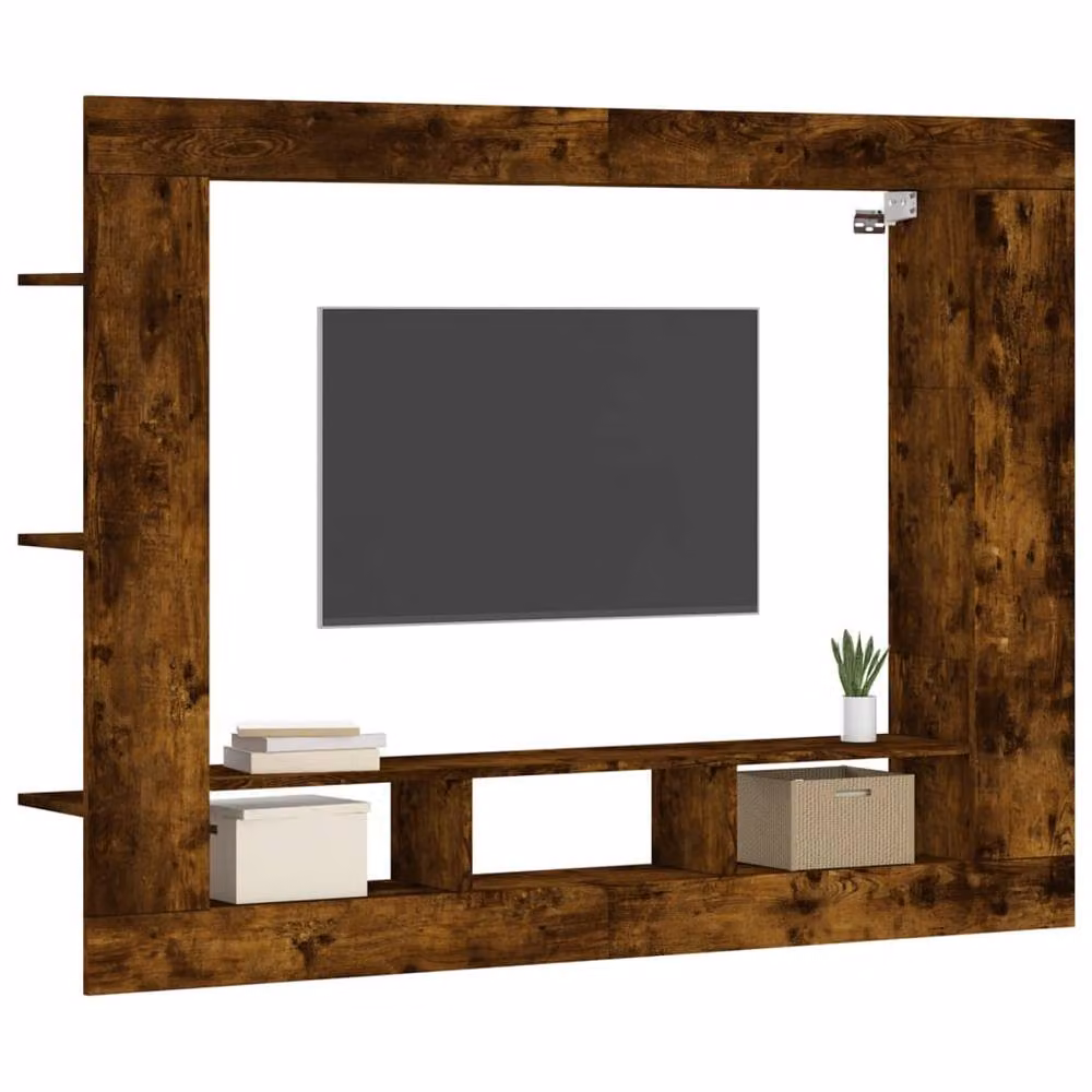 Berkfield Home Smoked Oak TV Cabinet in Brown, W/D/H: 152 x 22 x 113 cm – 3