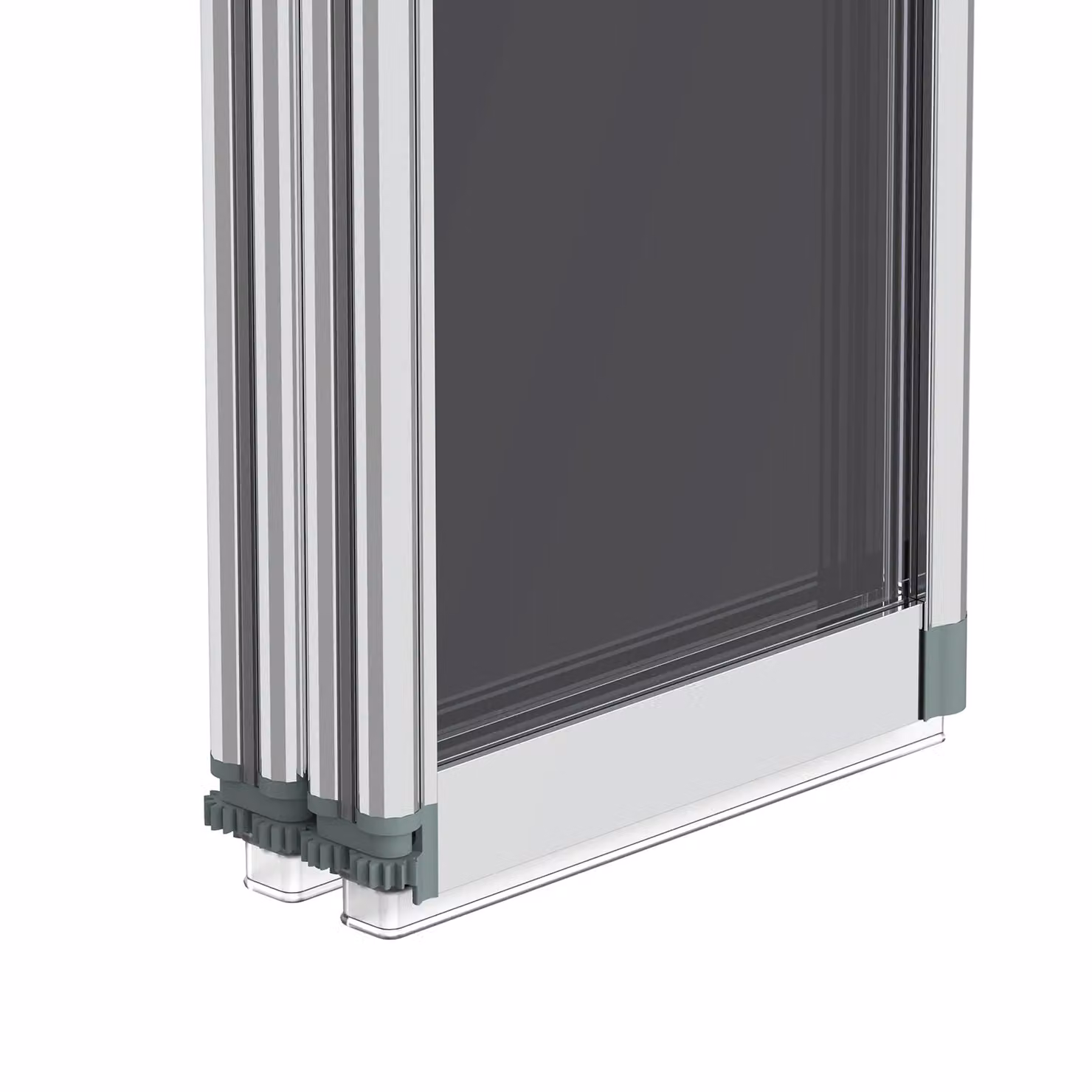 Living and Home 4-Fold Grey Glass Shower Screen, W/H: 140.0 x 79.5 cm – 4