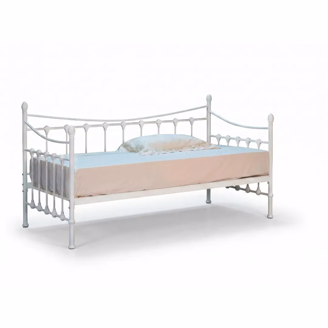 Comfy Living Ltd White Ornate Vintage Metal Day Bed, W/D/H: 90 x 200 cm – 2