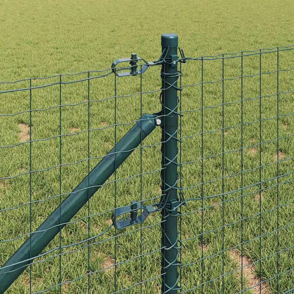 Berkfield Home Green Euro Fence with 7 Spike Posts, Galvanised Steel, W: 10 m, H: 0.6 m – 3