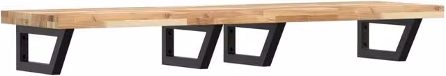 Berkfield Home Wall Mounted Basin Shelf in Brown Acacia Wood and Steel