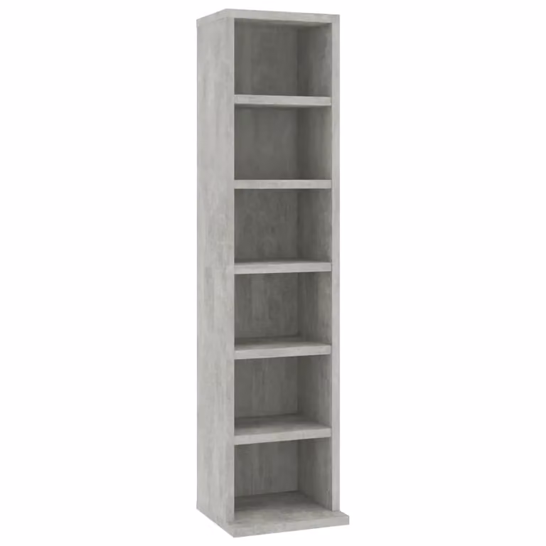 Berkfield Home CD Cabinet in Concrete Grey, W/D/H: 21 x 20 x 88 cm