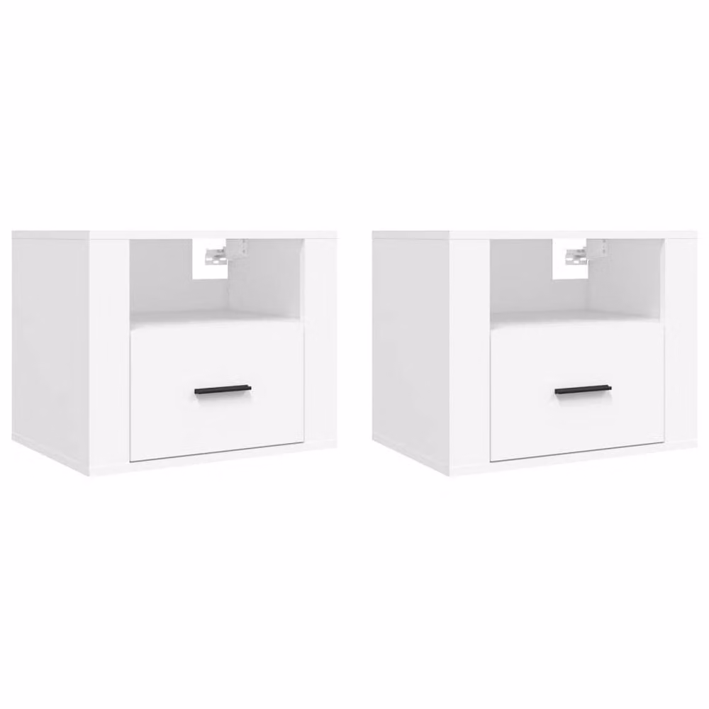 Berkfield Home Elegant Wall-mounted Bedside Cabinets, 2 Piece, White, W: 50 cm, D: 36 cm, H: 40 cm – 2