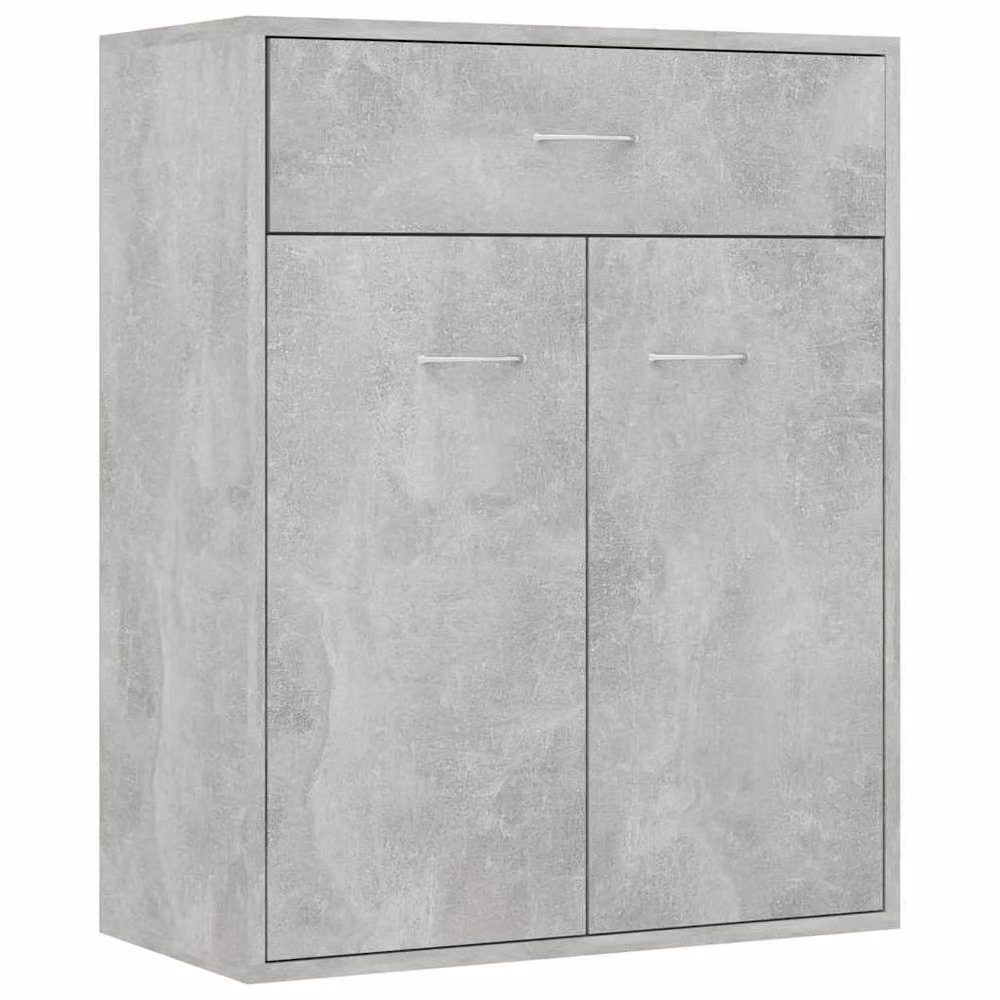 Berkfield Home Modern Abstract Sideboard in Concrete Grey, W/D/H: 60 x 30 x 75 cm – 2