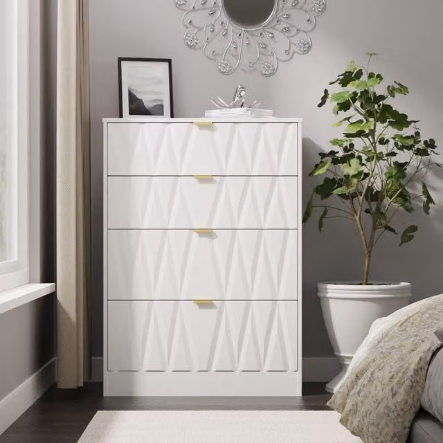 Ready Assembled 2 U Washington 4 Drawer Deep Chest in White – 1