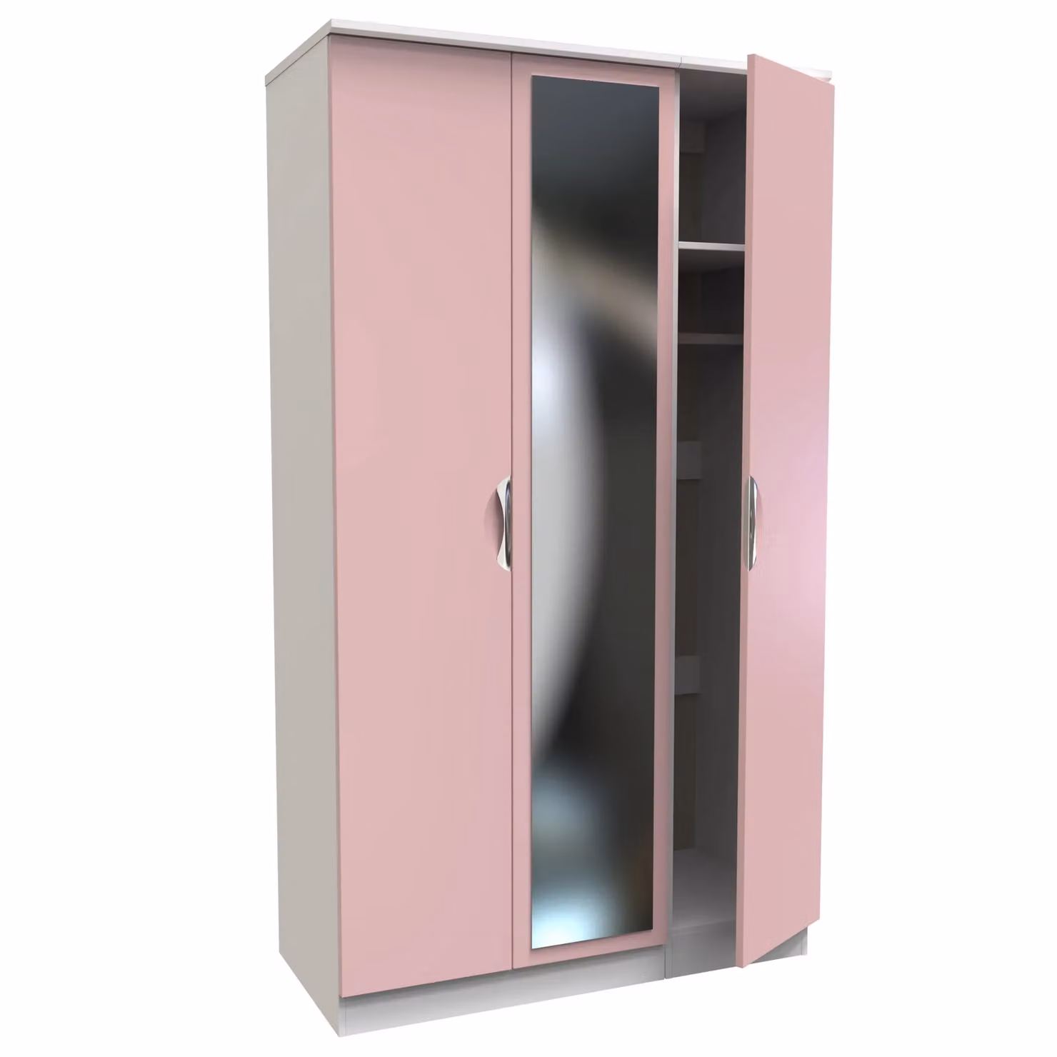 Ready Assembled 2 U Holborn Triple Mirror Wardrobe in Dusty Pink – 2