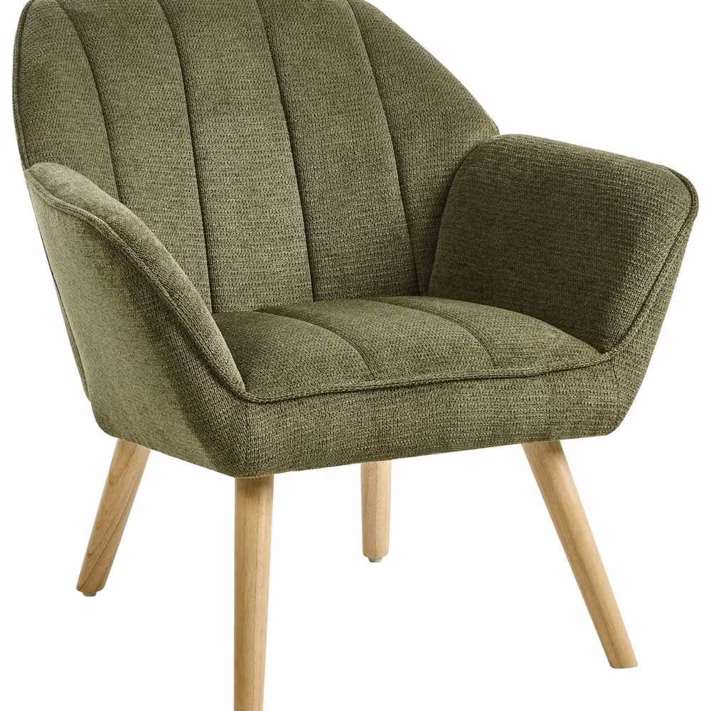 Wyld and Coco Green Tub Armchair with Rubberwood Legs – 2