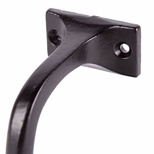 Hammer and Tongs Wrought Iron Handrail Bracket, Matt Black, Pack of 4, D75mm x H85mm – 3