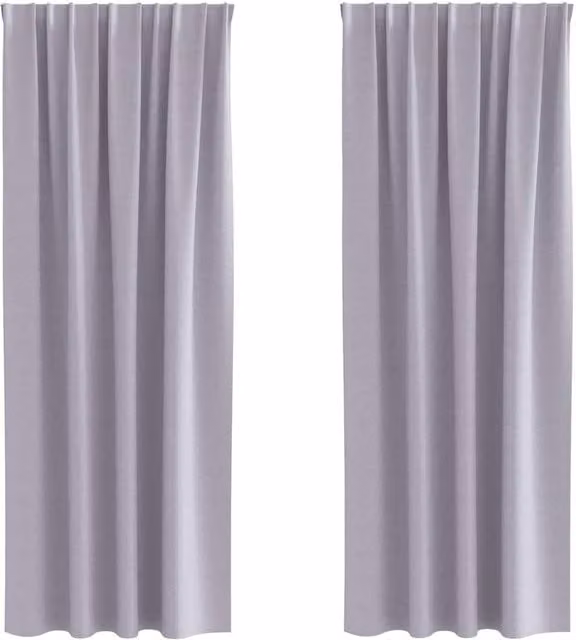 Berkfield Home Blackout Curtains, 2 Pack, Grey Polyester, W: 140 cm, H: 260 cm – 1