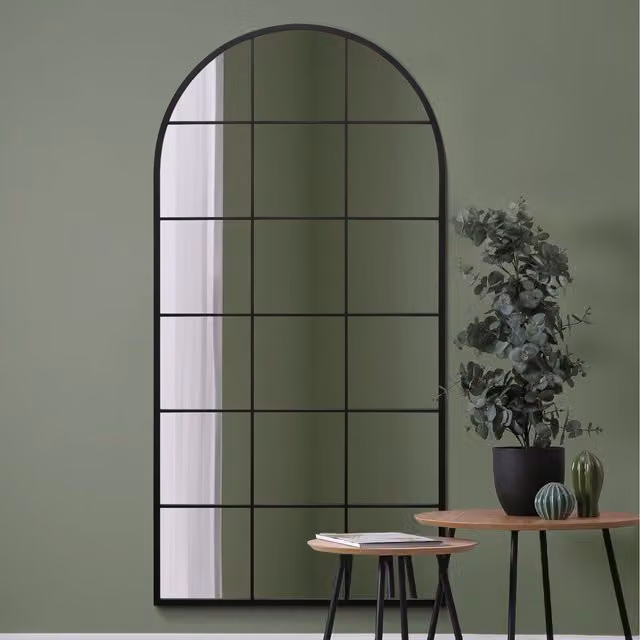 MirrorOutlet Fenarc Modern Wall Mirror in Black and Gold