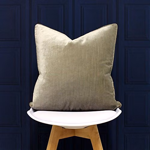 Paoletti Luxe Velvet Square Cushion in Grey and Beige, W/D/H: 55 x 55 x 55 cm – 2