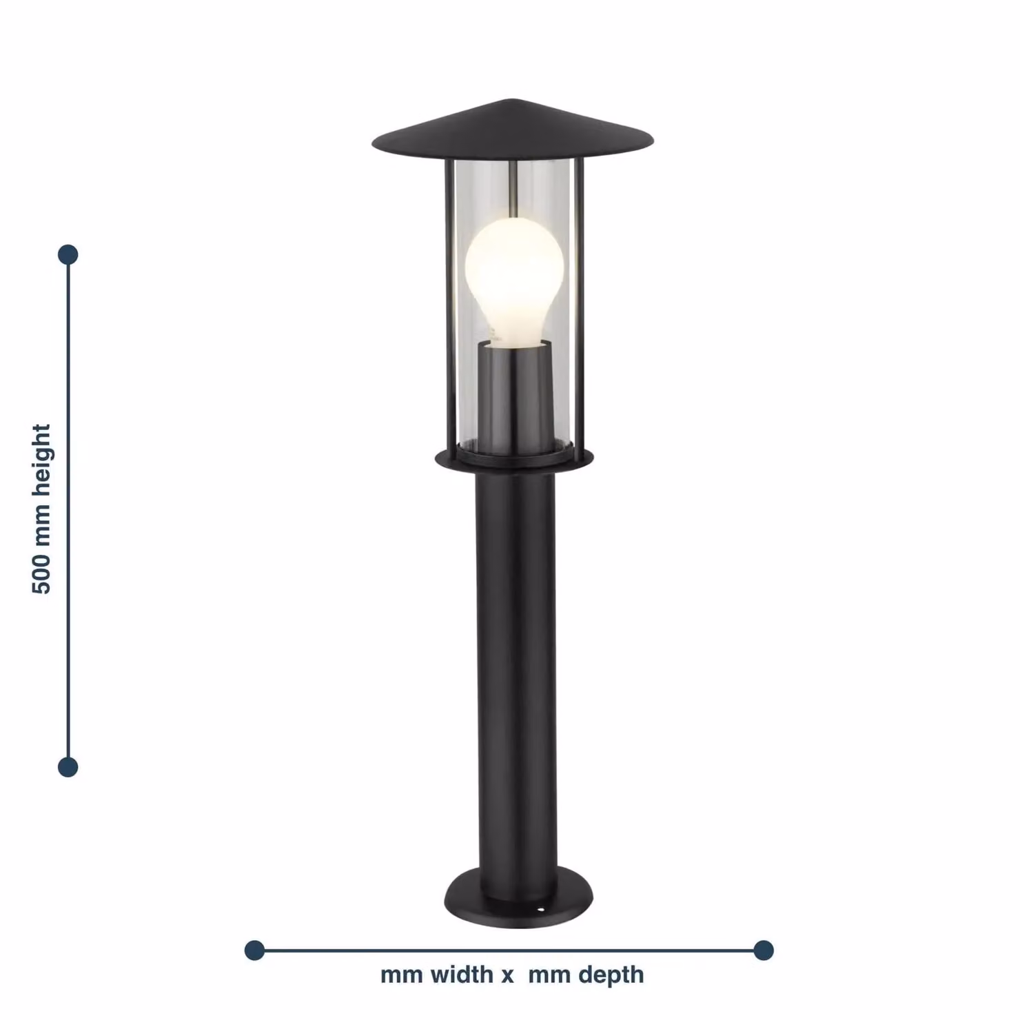 First Choice Lighting Treviso Black Outdoor Post Light with Transparent Glass – 3
