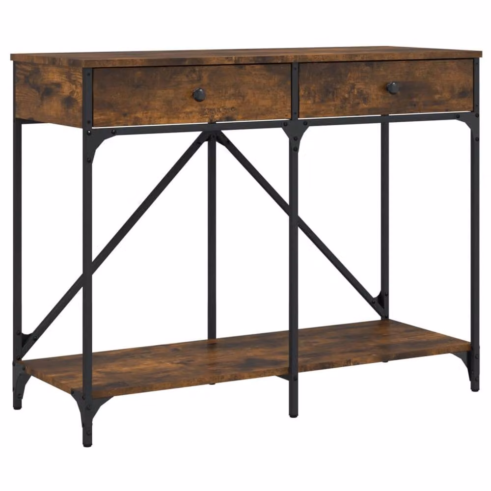 Berkfield Home Decorative Console Table in Smoked Oak Brown, W/D/H: 100 x 39 x 78.5 cm – 3