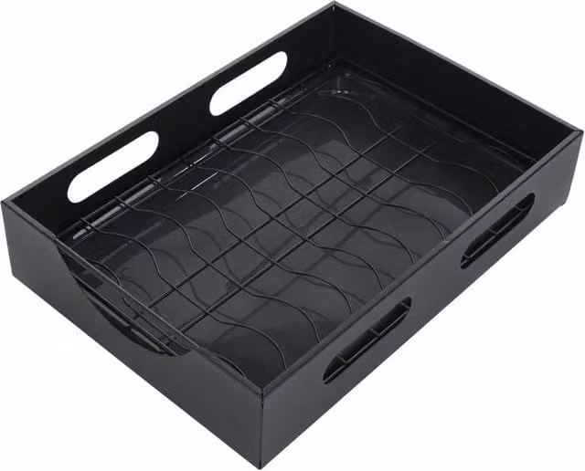Garden Sanctuary Black Steel Pull-Out Bowl Rack Cabinet
