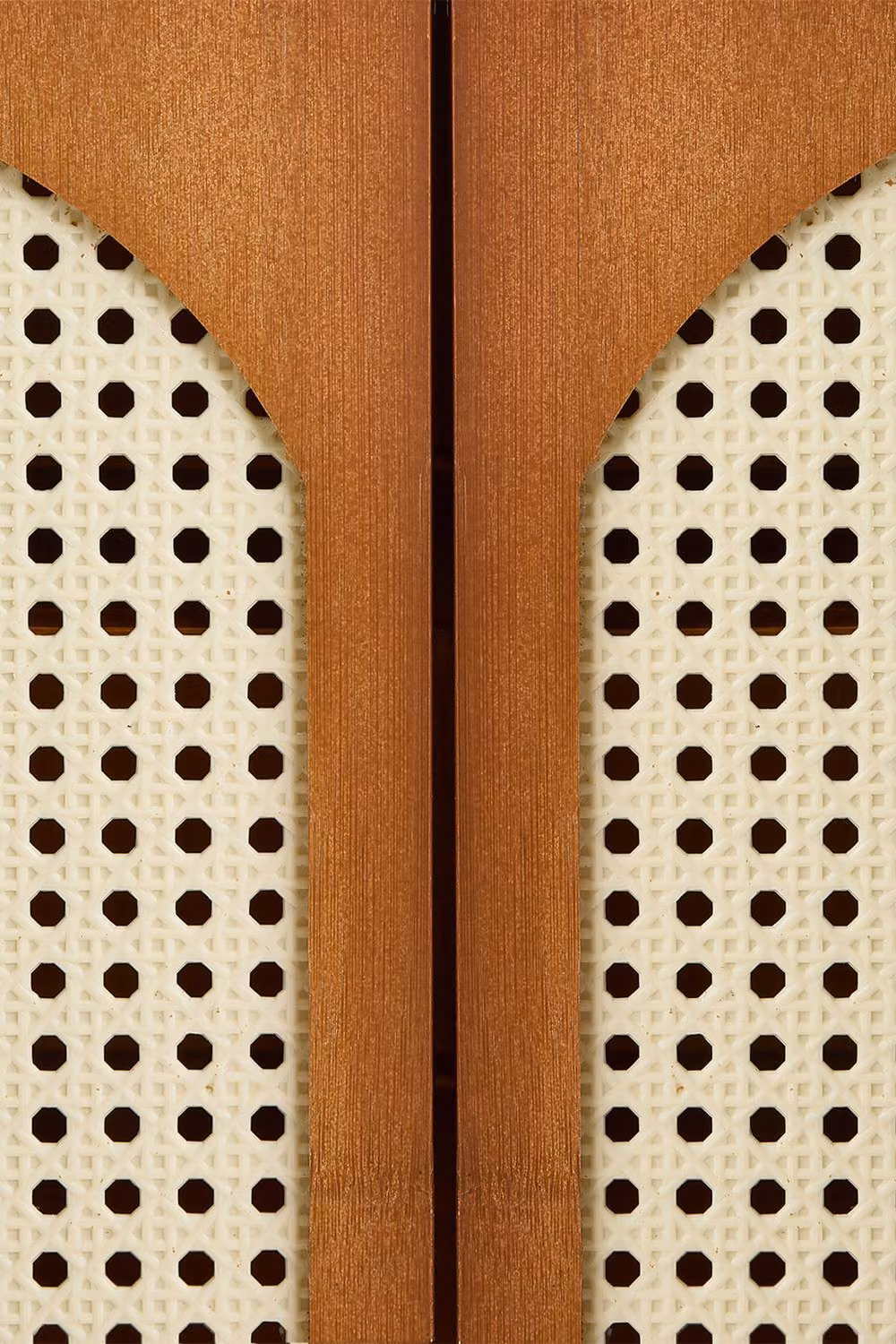 H&O Direct Rustic Brown Shoe Storage Cabinet with Hinged Rattan Doors and Internal Shelves – 4