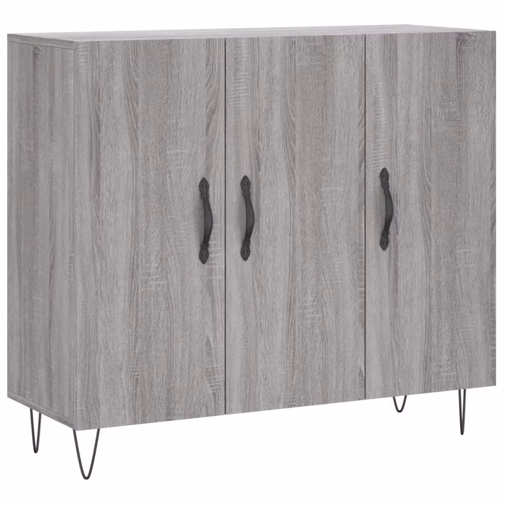 Berkfield Home Grey Sonoma Sideboard in Engineered Wood, W/D/H: 90 x 34 x 80 cm – 2