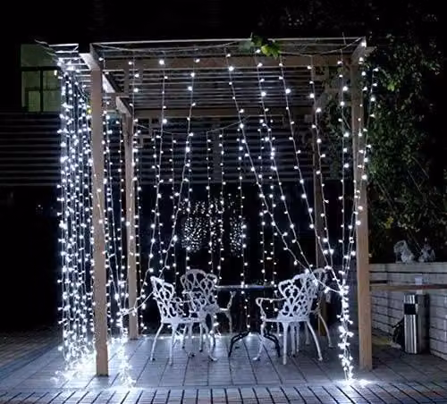 Shatchi 1000 Cool White LED String Lights with Transparent Cable, 100m – 4