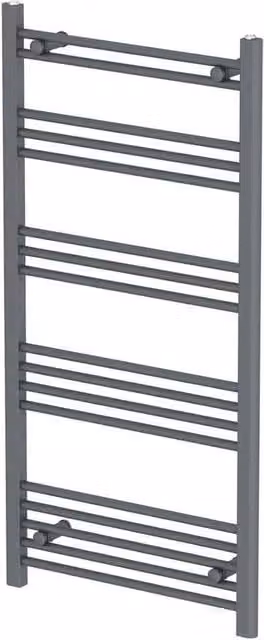 NESTLUNE Anthracite Flat Straight Heated Towel Rail in Grey, W: 180 cm, H: 180 cm – 1