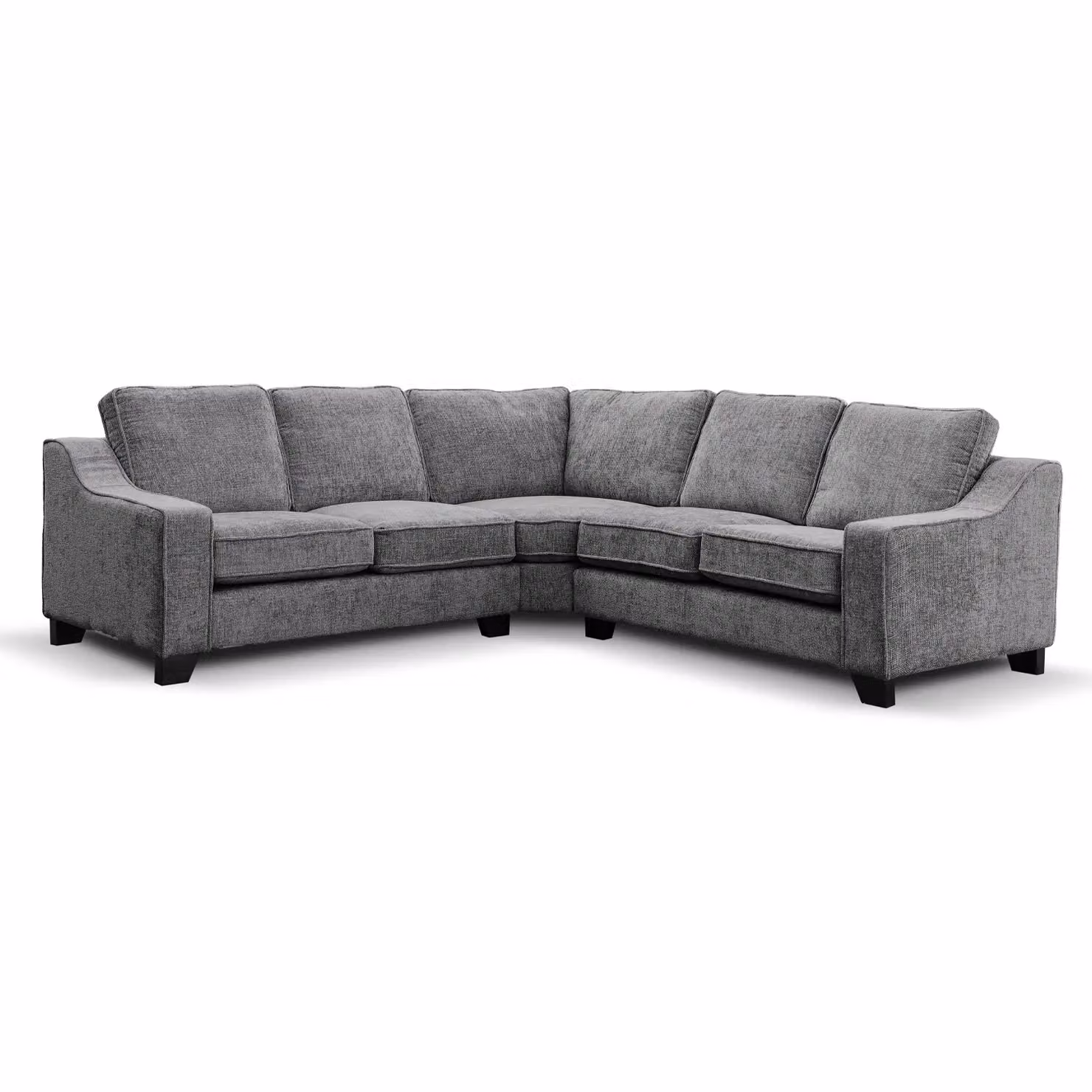 Furnishings For Less UK Nebraska Modern L-Shaped 5 Seater Fabric Corner Sofa in Slate Grey – 2