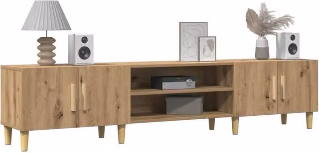 Berkfield Home Artisan Oak TV Cabinet in Brown, W/D/H: 180 x 31.5 x 40 cm – 1