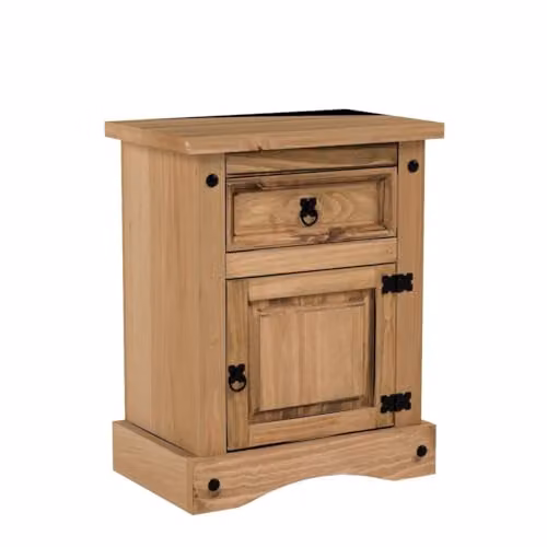 Vida Designs Rustic Brown Pine Bedside Cabinet with 1 Drawer and 1 Door, W: 35 cm, D: 48 cm, H: 60 cm – 3