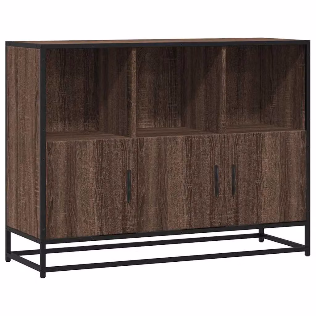 Berkfield Home Industrial Sideboard in Brown Oak, W/D/H: 100 x 35 x 76 cm – 2