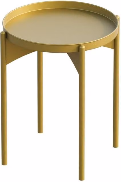 CALICOSY COLE Modern Round Metal End Table in Gold, Height: 57 cm, Width: 44 cm, Depth: 44 cm